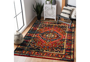 Vintage Marrakech Vloerkleed Zwart Multi Laagpolig