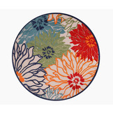 Floral Outdoor - Buitenkleed Tuin - Rond - Weerbestendig Vloerkleed - Multi