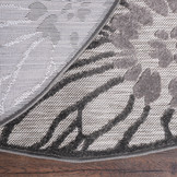 Floral Outdoor - Buitenkleed Tuin - Rond - Weerbestendig Vloerkleed - Grijs