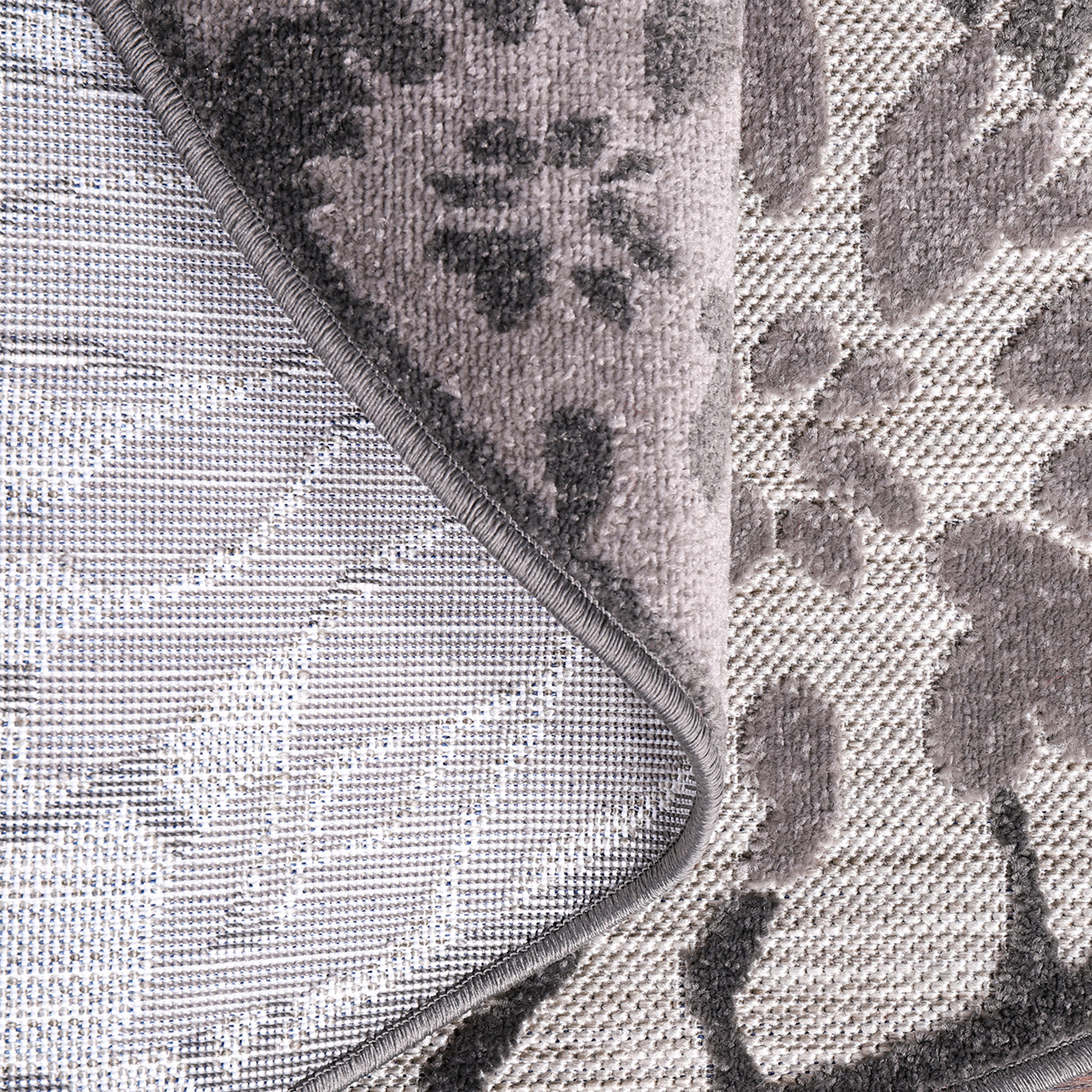 Floral Rond Buitenkleed Grijs