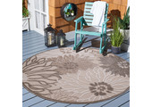 Floral Outdoor - Buitenkleed Tuin - Rond - Weerbestendig Vloerkleed - Creme