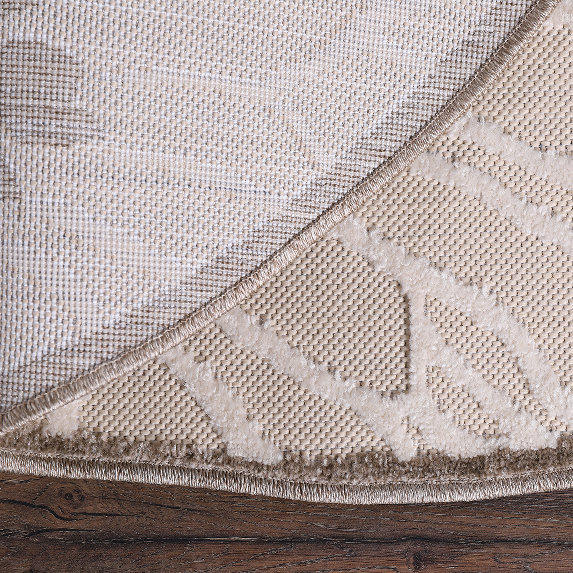Floral Outdoor - Buitenkleed Tuin - Rond - Weerbestendig Vloerkleed - Creme
