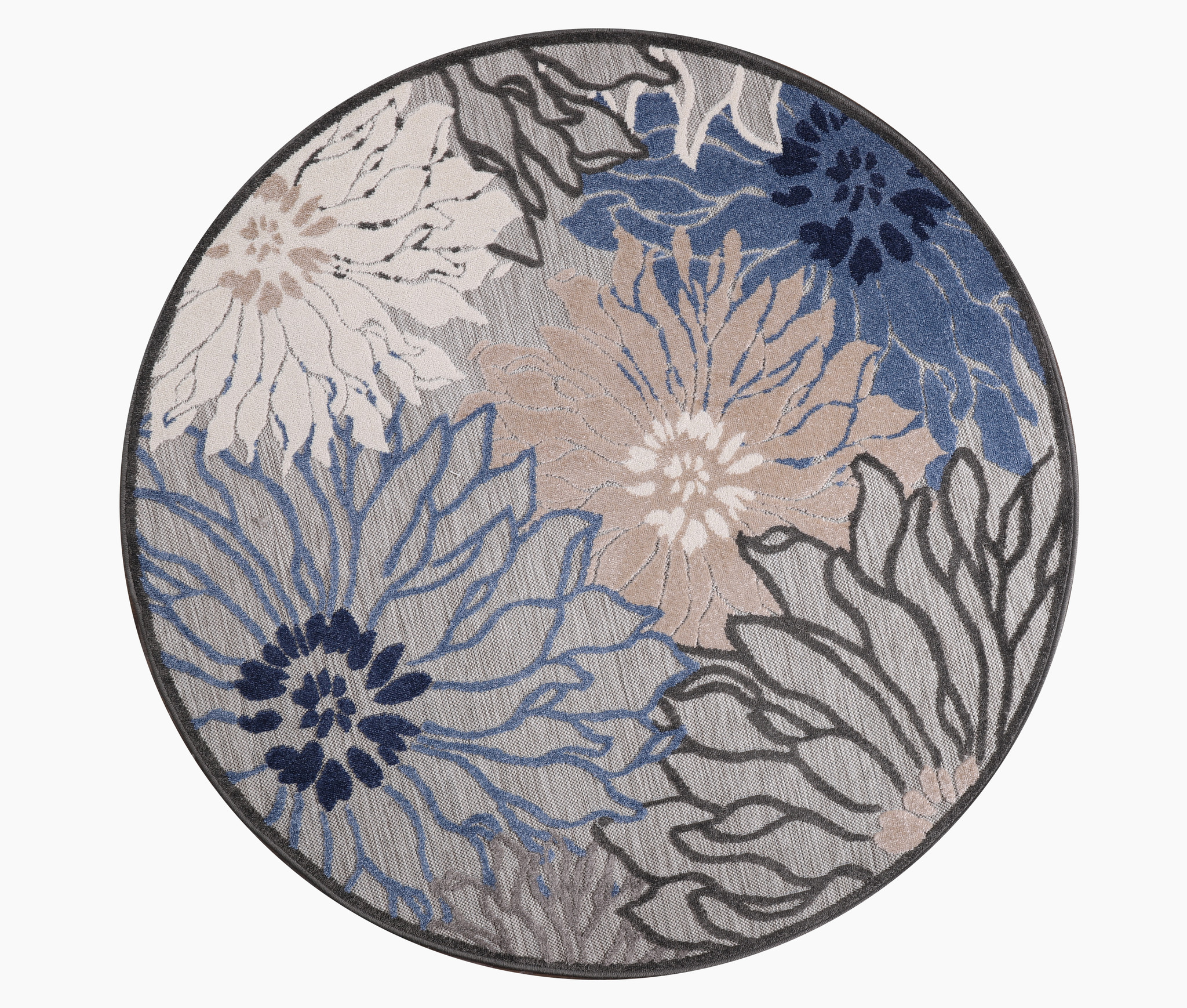 Floral Buitenkleed Grijs