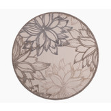 Floral Outdoor - Buitenkleed Tuin - Rond - Weerbestendig Vloerkleed - Creme