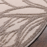 Floral Outdoor - Buitenkleed Tuin - Rond - Weerbestendig Vloerkleed - Creme