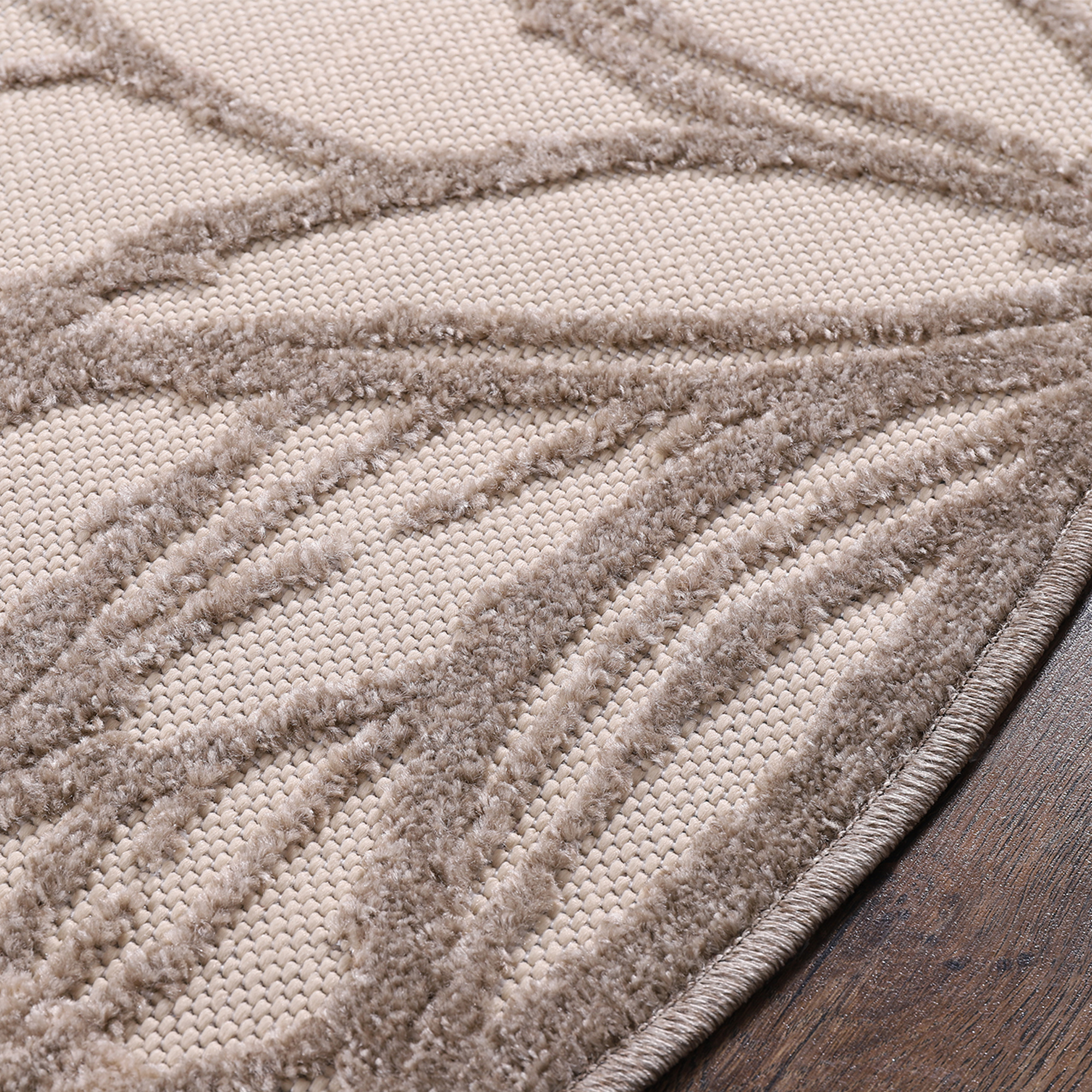 Floral Outdoor - Buitenkleed Tuin - Rond - Weerbestendig Vloerkleed - Creme