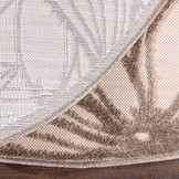 Floral Outdoor - Buitenkleed Tuin - Rond - Weerbestendig Vloerkleed - Creme