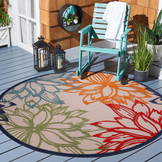 Floral Rond Buitenkleed Multi