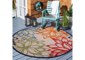 Floral Outdoor - Buitenkleed Tuin - Rond - Weerbestendig Vloerkleed - Multi