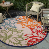 Floral Rond Buitenkleed Multi