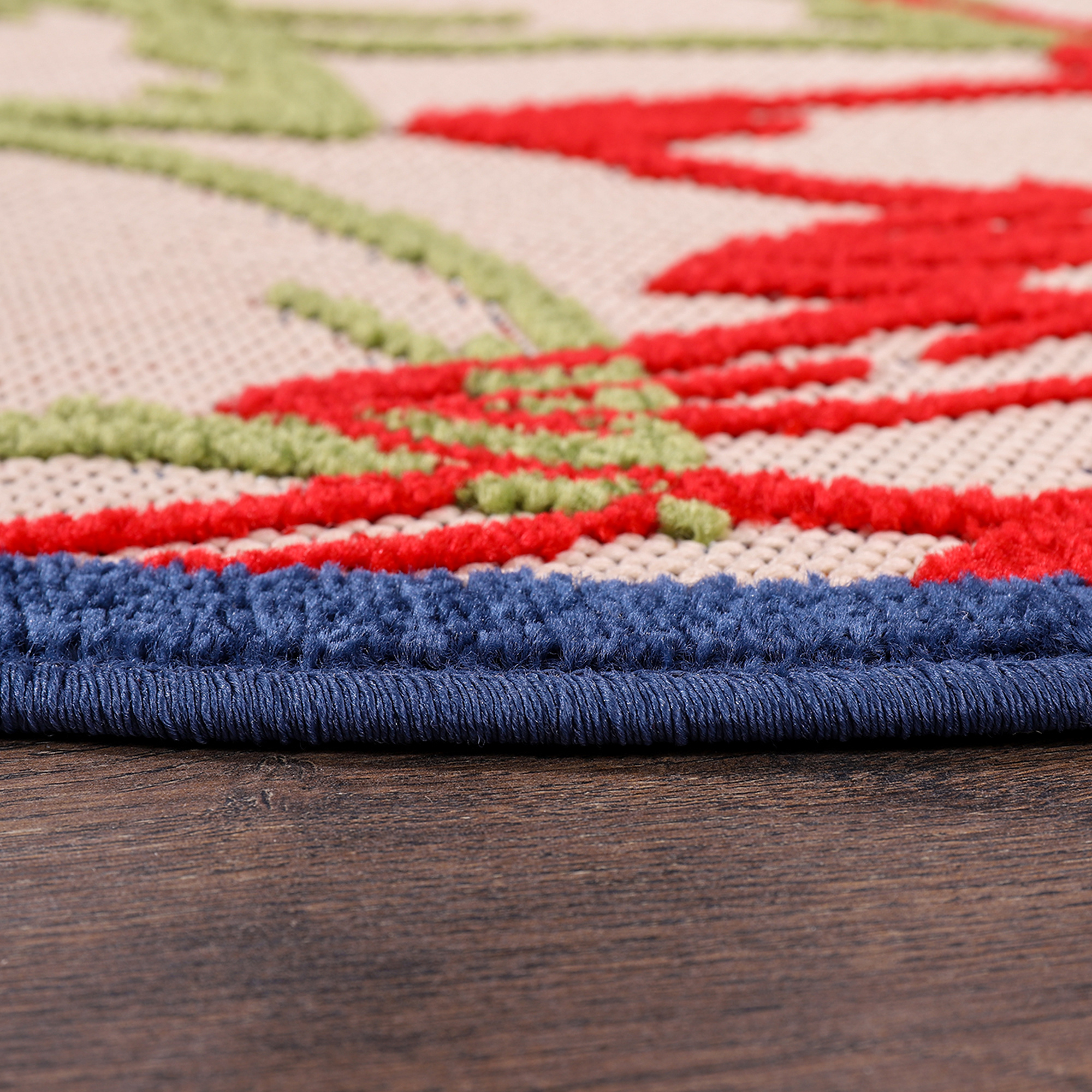 Tapijtenloods Binnen en Buiten Rond Vloerkleed Floral Laagpolig Tapijt Multi