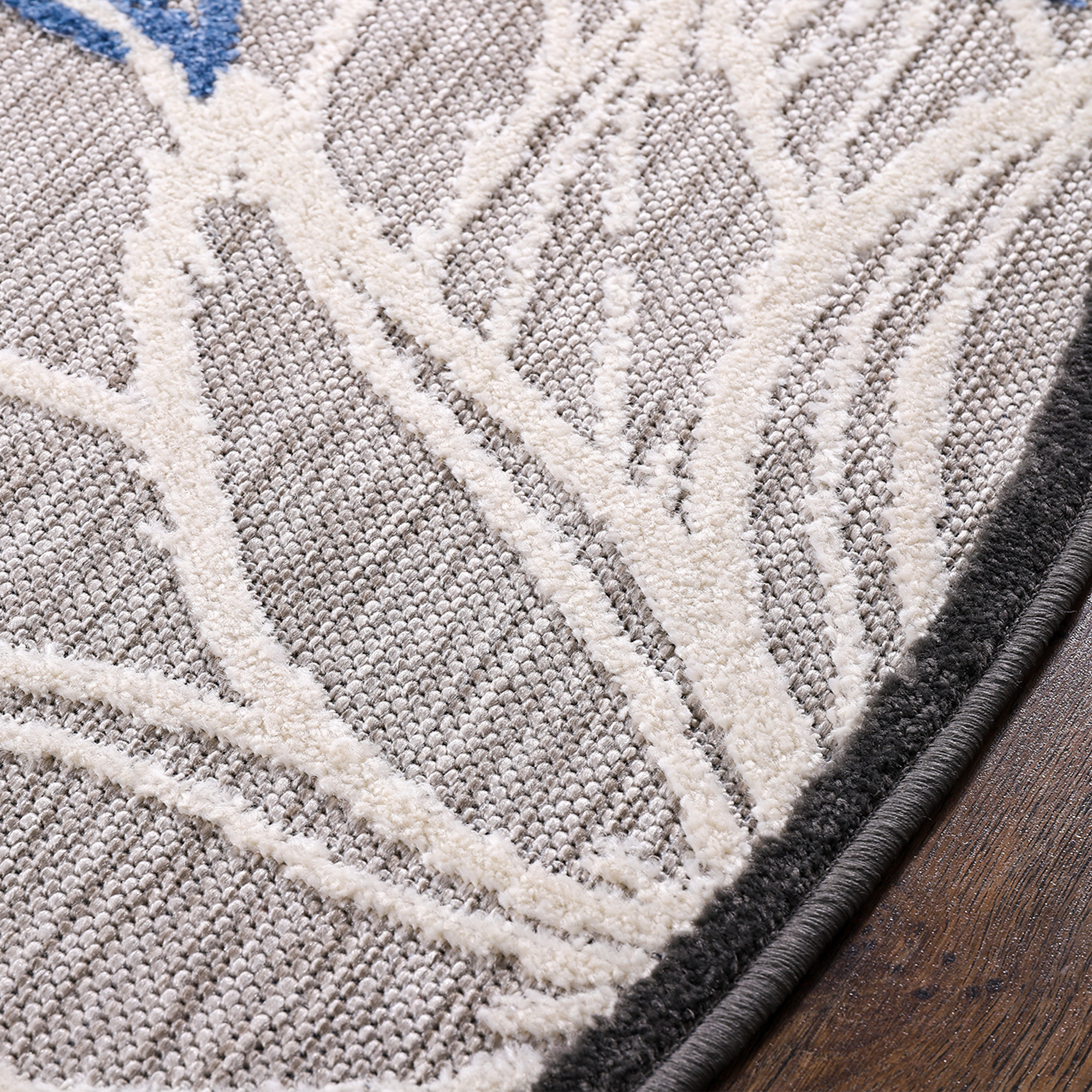 Floral Rond Buitenkleed Grijs