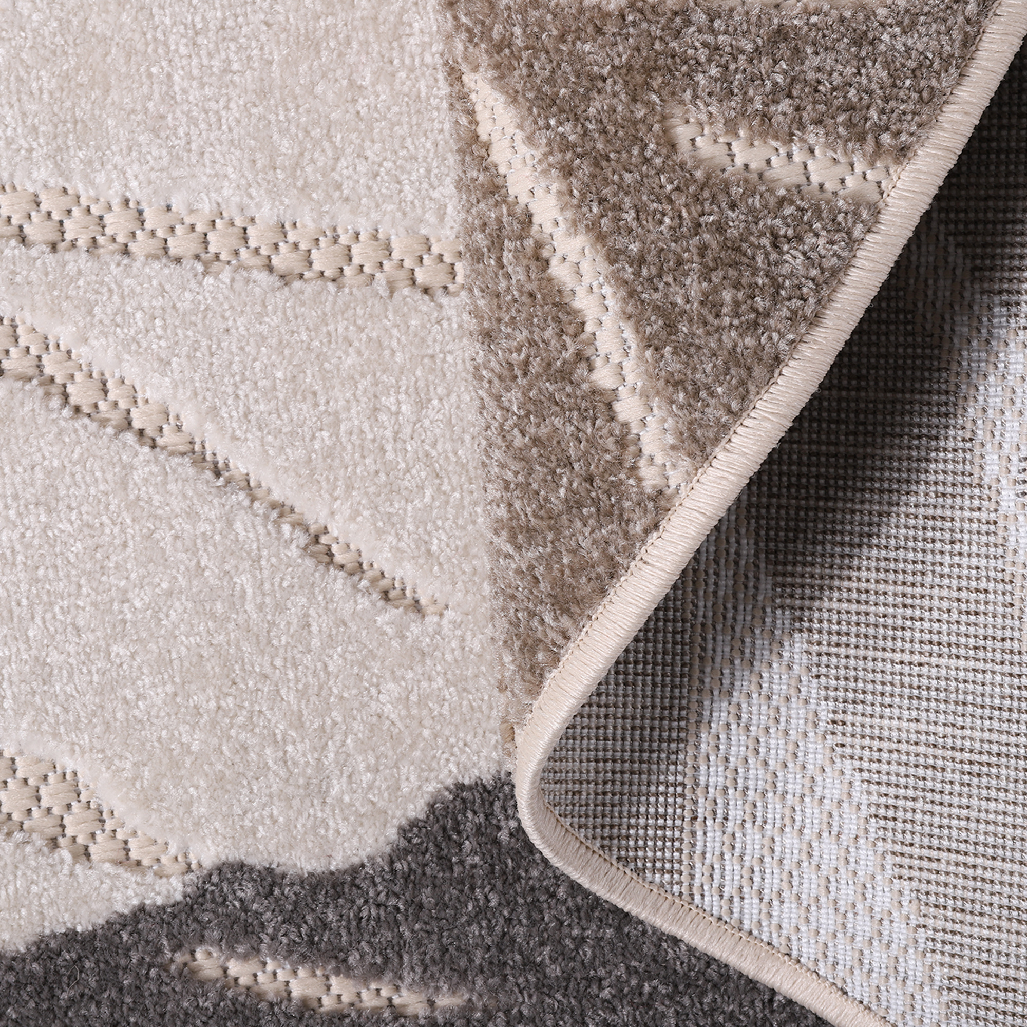 Floral Rond Buitenkleed Beige