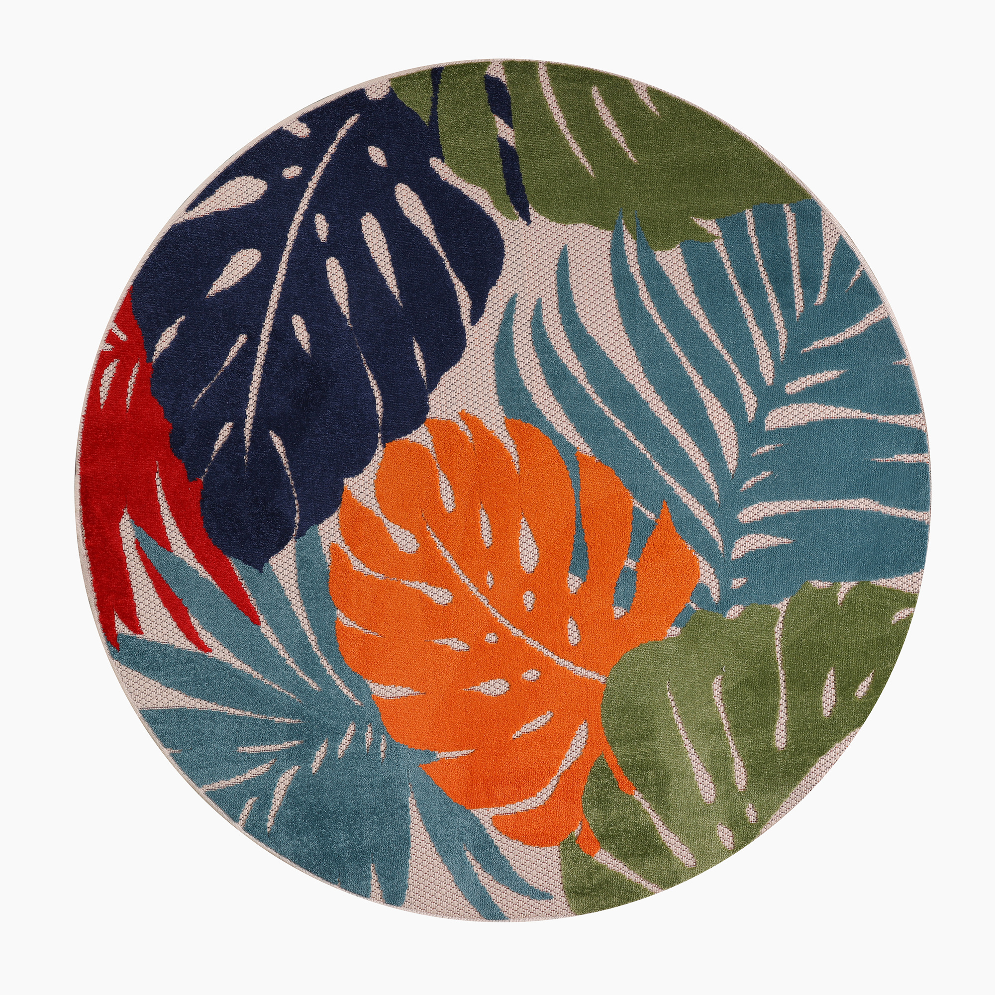 Floral Outdoor - Buitenkleed Tuin - Rond - Weerbestendig Vloerkleed - Multi