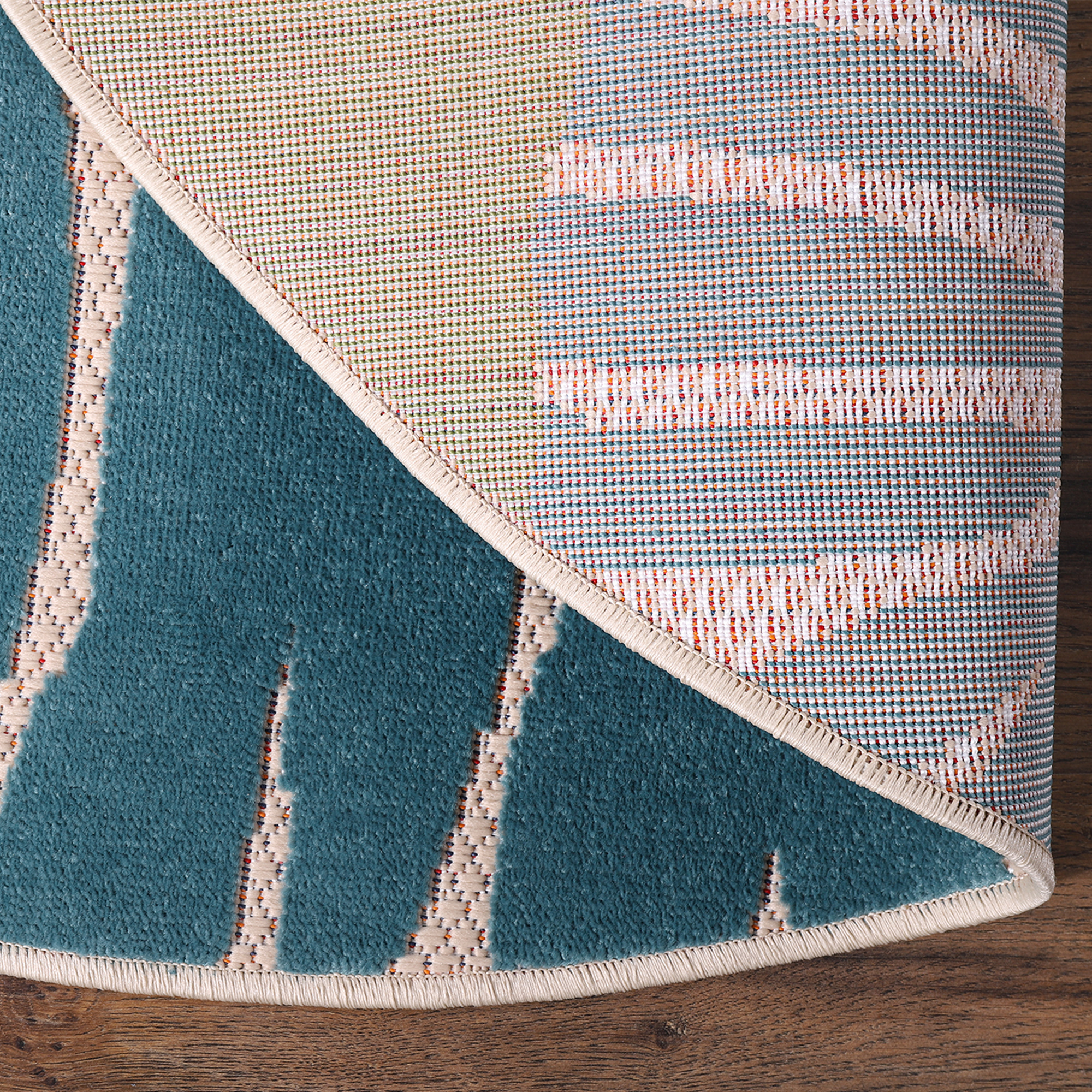 Tapijtenloods Binnen en Buiten Rond Vloerkleed Floral Outdoor Laagpolig Tapijt Multi