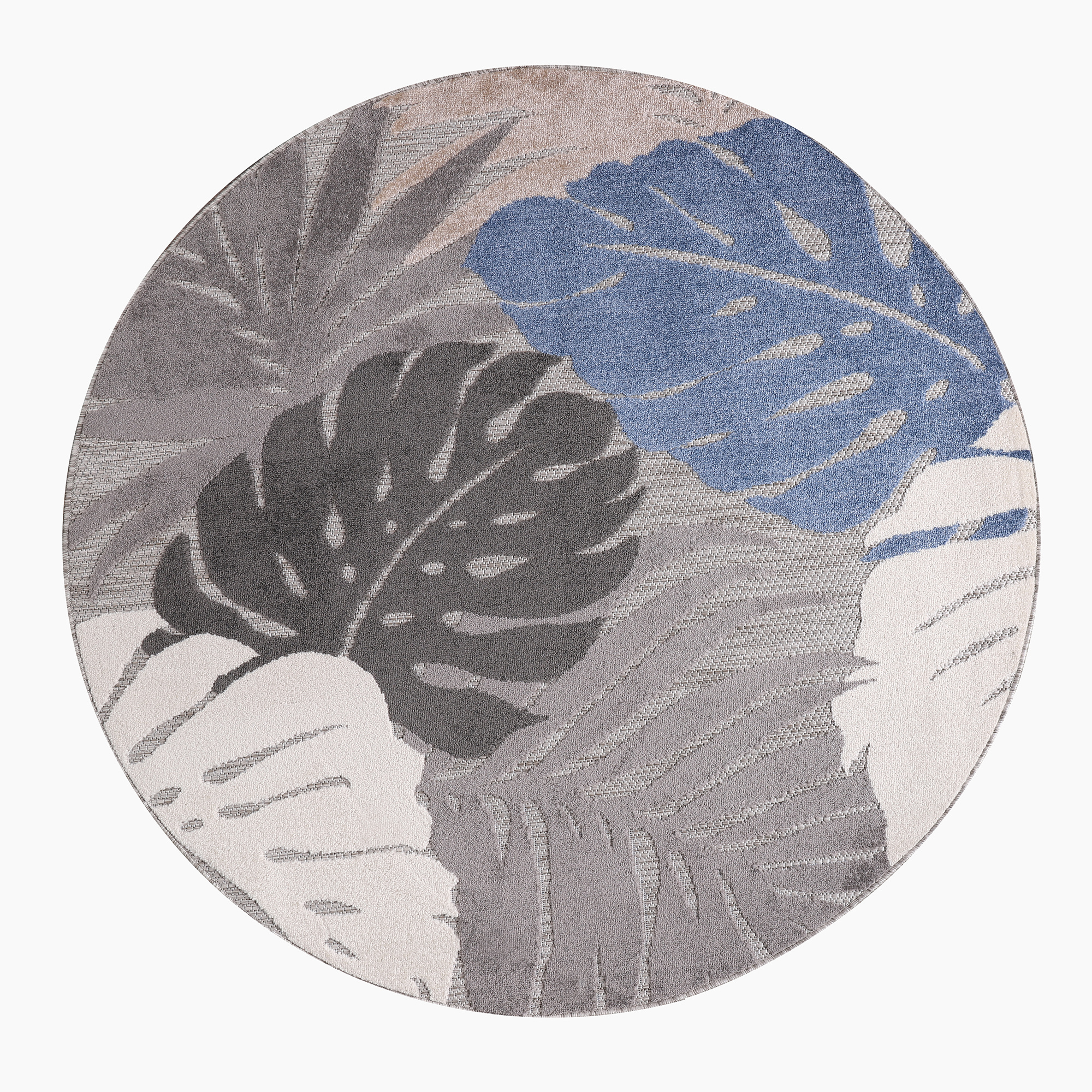 Floral Rond Buitenkleed Beige