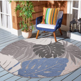 Floral Rond Buitenkleed Beige