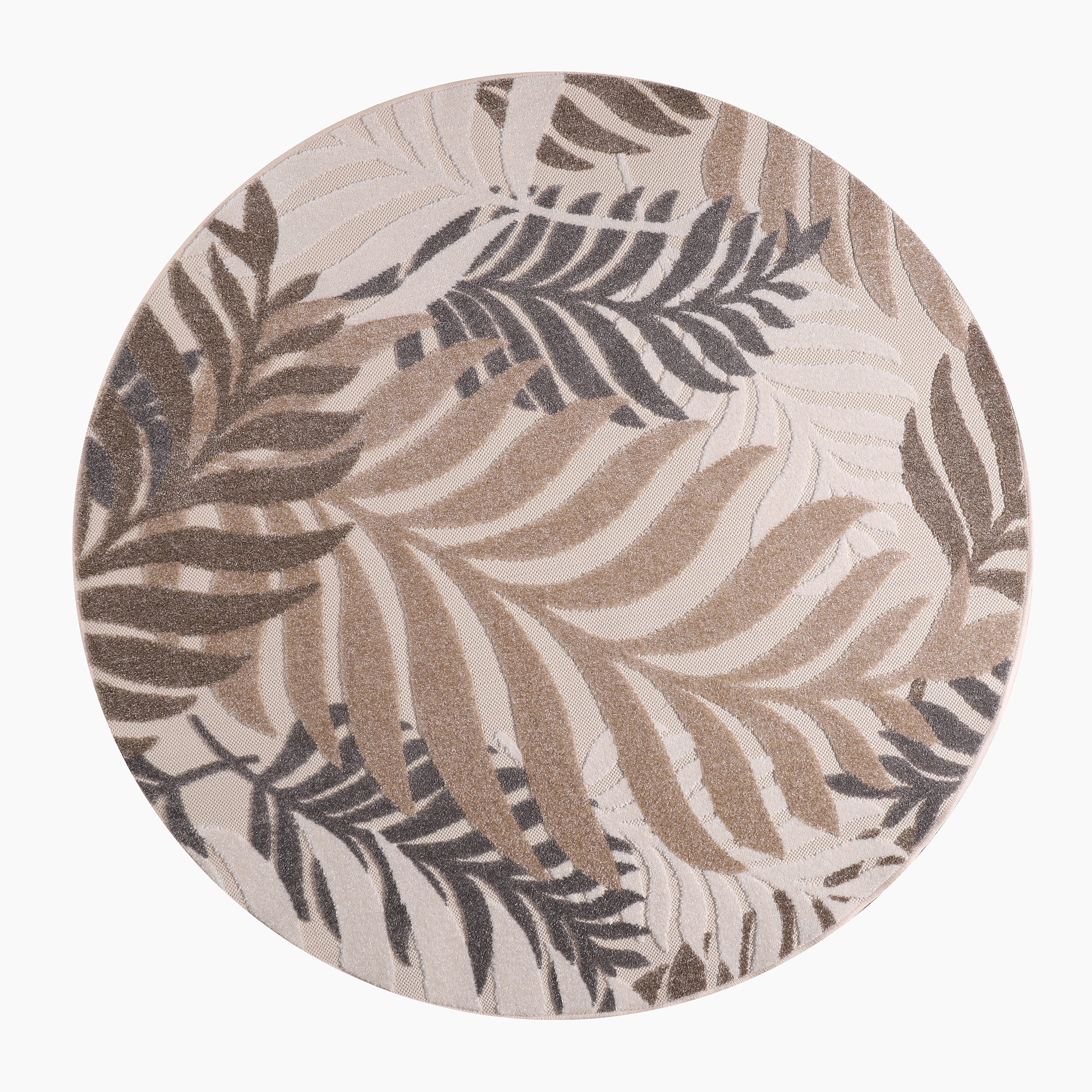 Tapijtenloods Binnen en Buiten Rond Vloerkleed Floral Laagpolig Tapijt Creme
