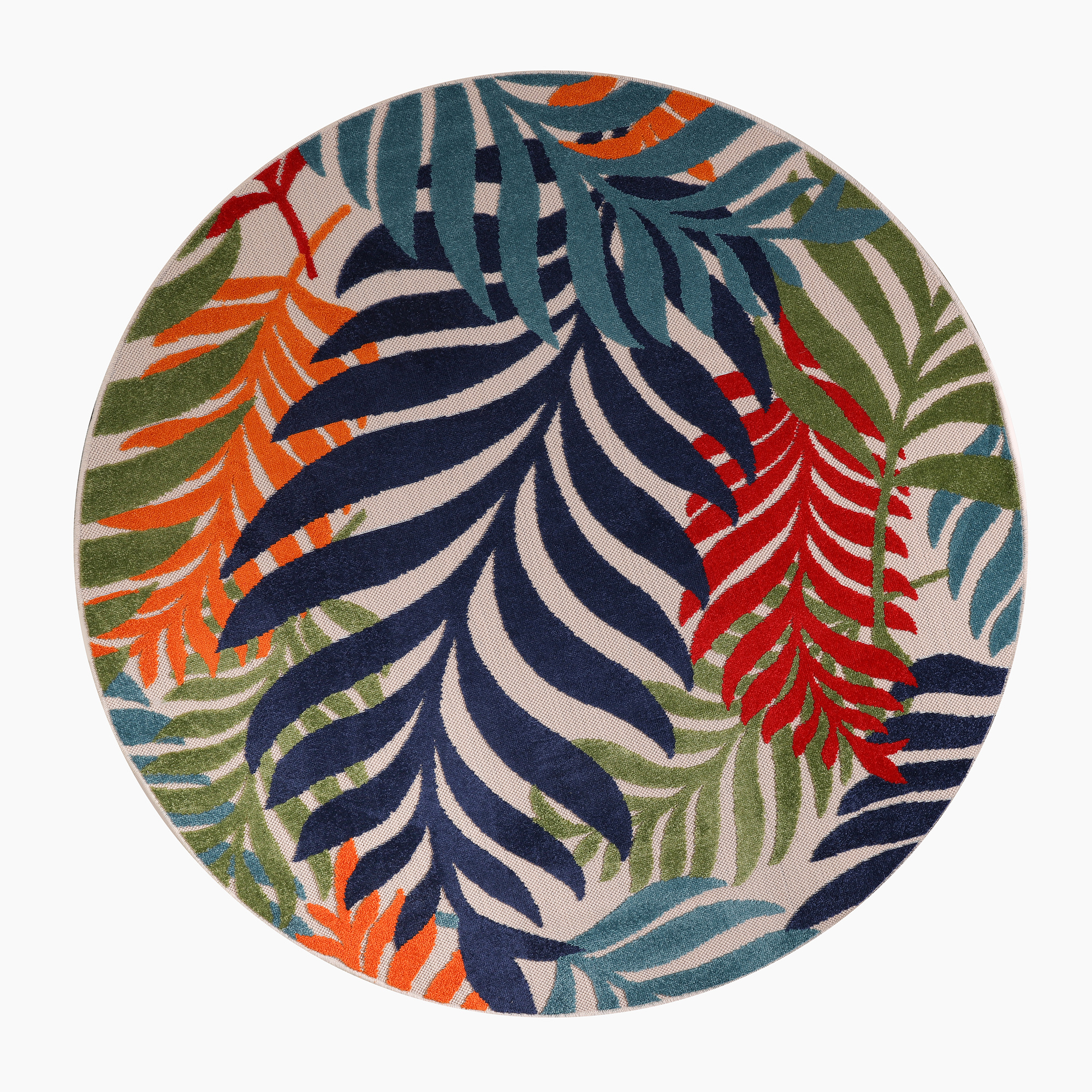Tapijtenloods Binnen en Buiten Rond Vloerkleed Floral Laagpolig Tapijt Multi