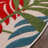 Floral Outdoor - Buitenkleed Tuin - Rond - Weerbestendig Vloerkleed - Multi