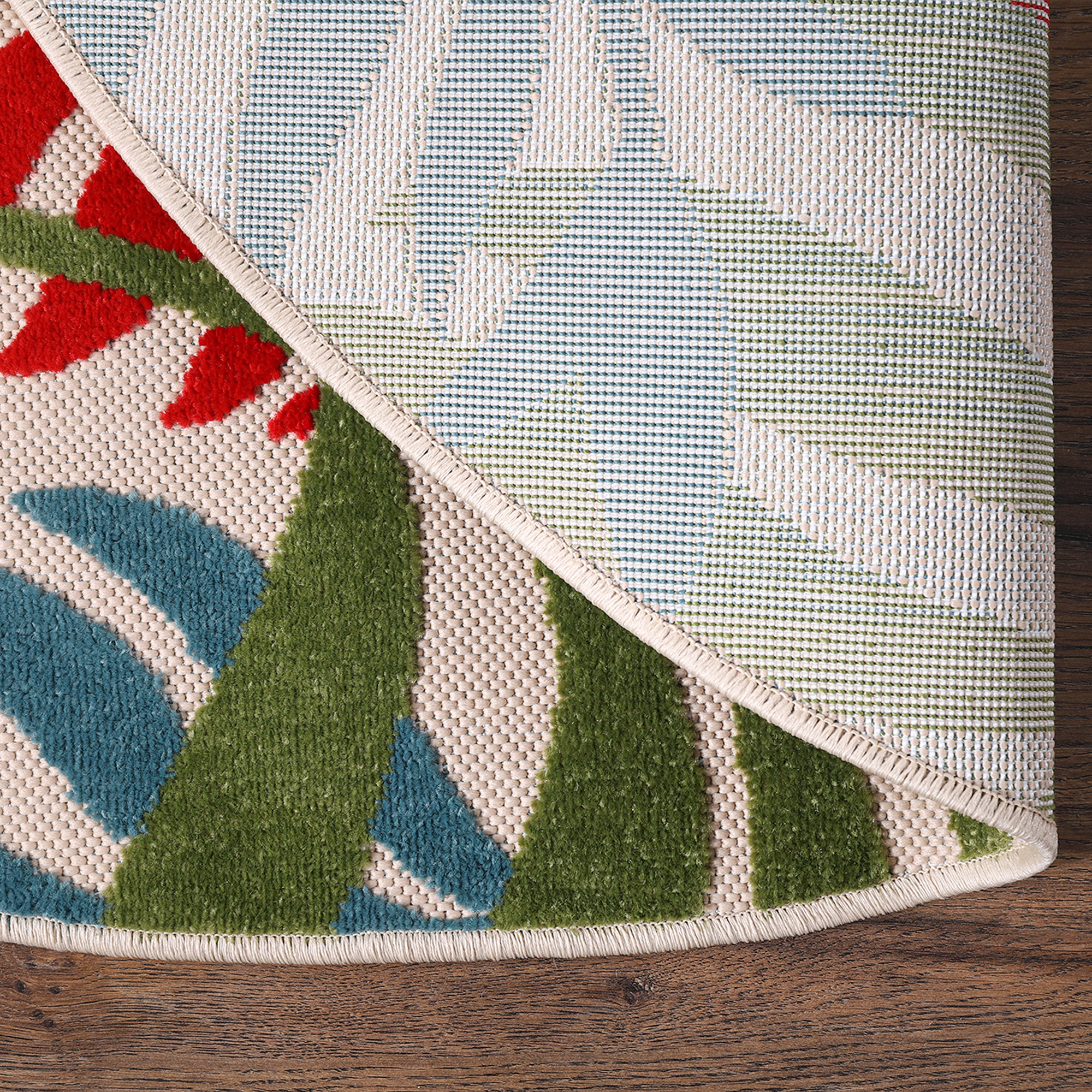 Floral Outdoor - Buitenkleed Tuin - Rond - Weerbestendig Vloerkleed - Multi