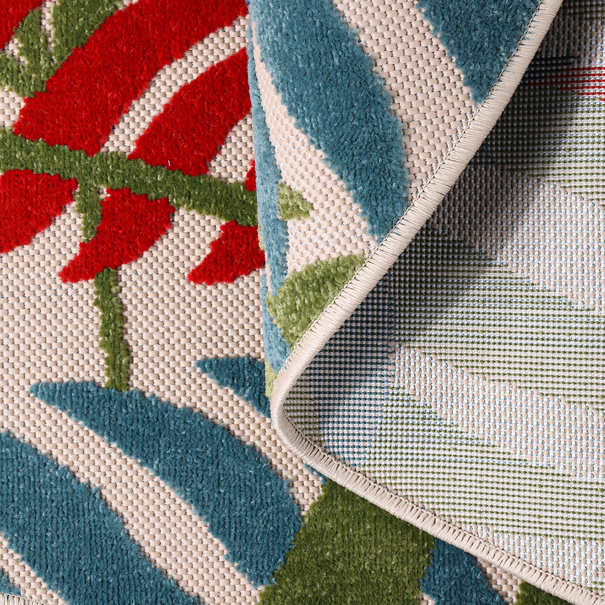 Floral Outdoor - Buitenkleed Tuin - Rond - Weerbestendig Vloerkleed - Multi