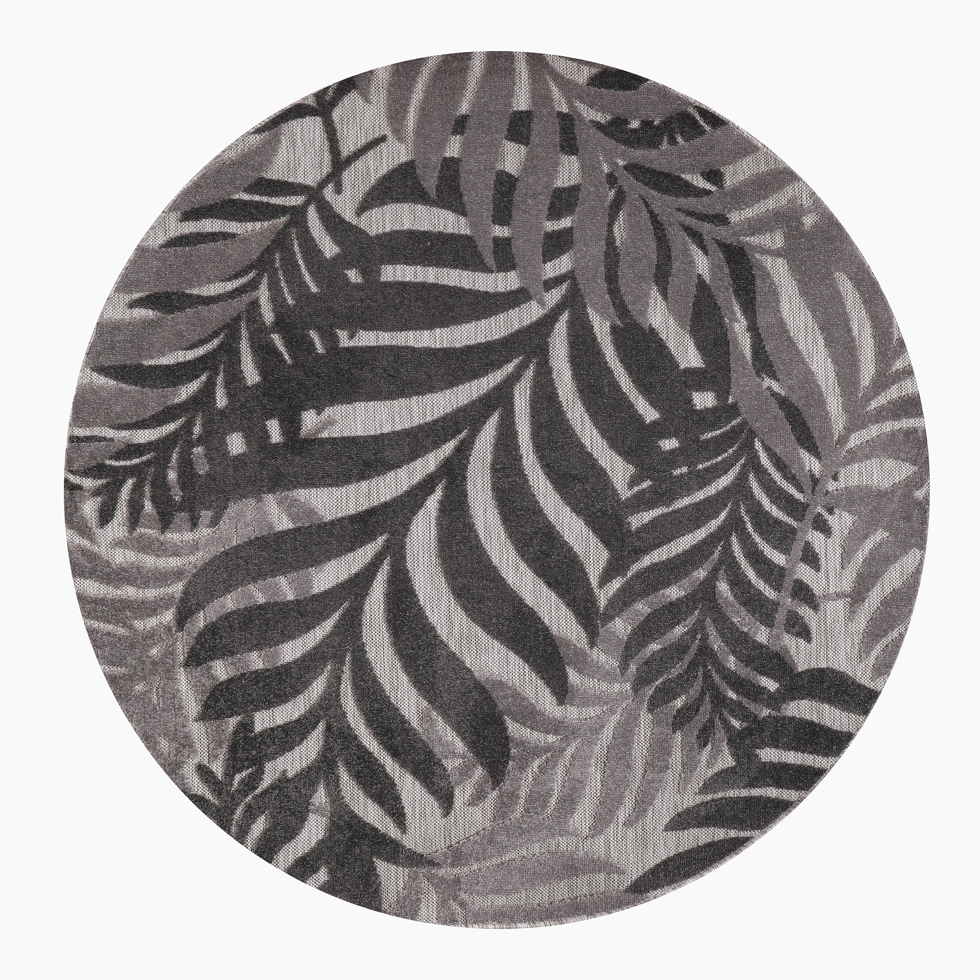 Floral Rond Buitenkleed Grijs