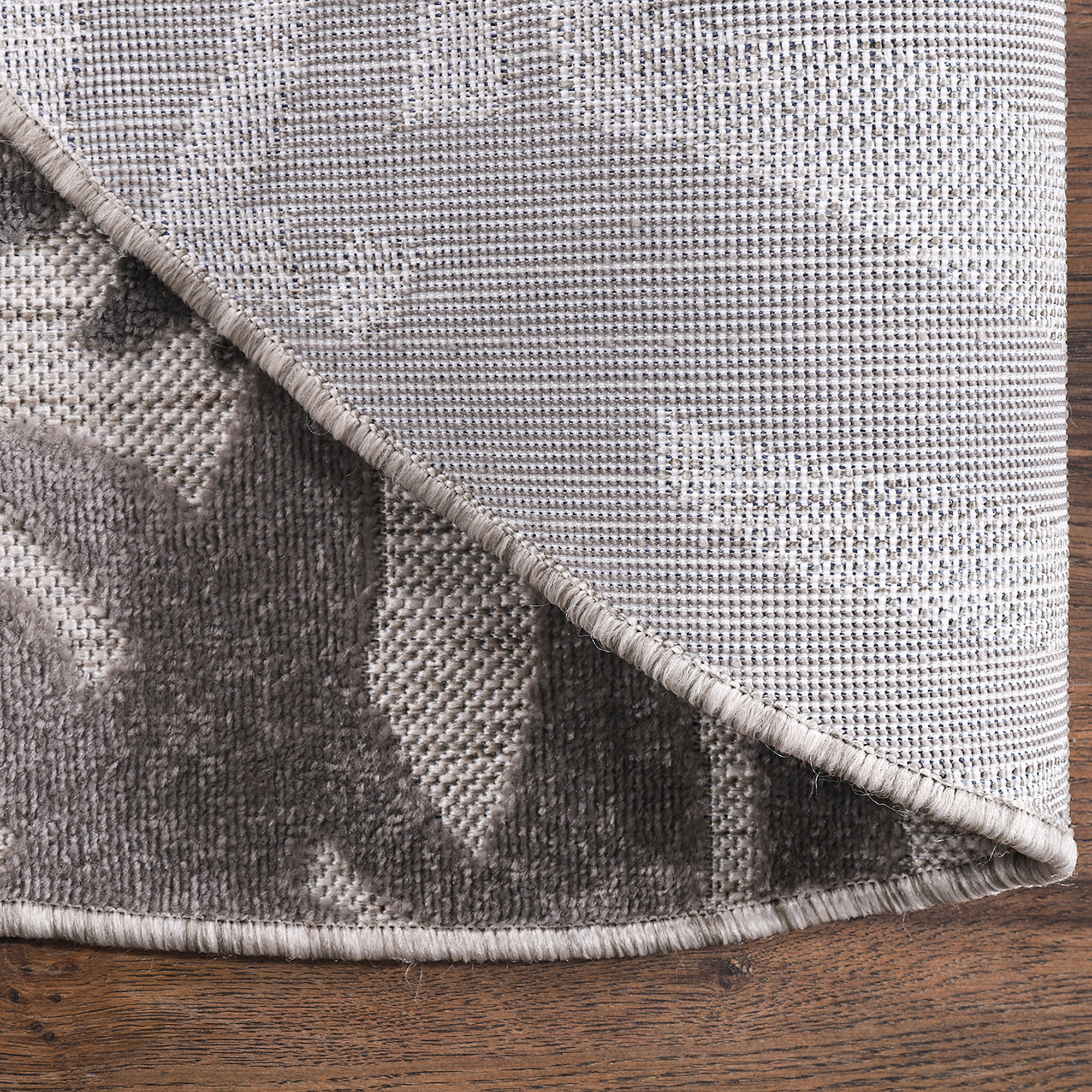 Floral Rond Buitenkleed Grijs