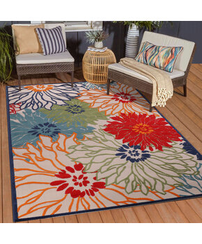 Floral Outdoor - Buitenkleed Tuin - Weerbestendig Vloerkleed - Multi