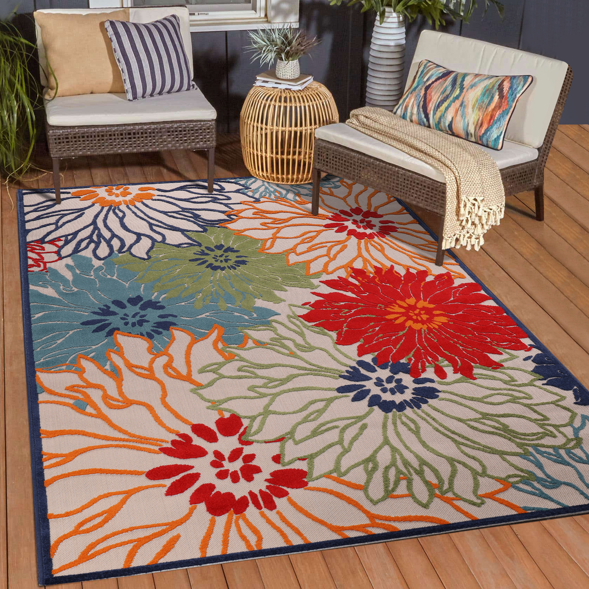 Floral Buitenkleed Multi