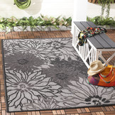 Floral Outdoor - Buitenkleed Tuin - Weerbestendig Vloerkleed - Grijs