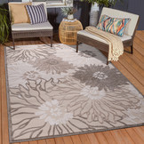 Floral Outdoor - Buitenkleed Tuin - Weerbestendig Vloerkleed - Creme