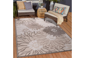 Floral Outdoor - Buitenkleed Tuin - Weerbestendig Vloerkleed - Creme