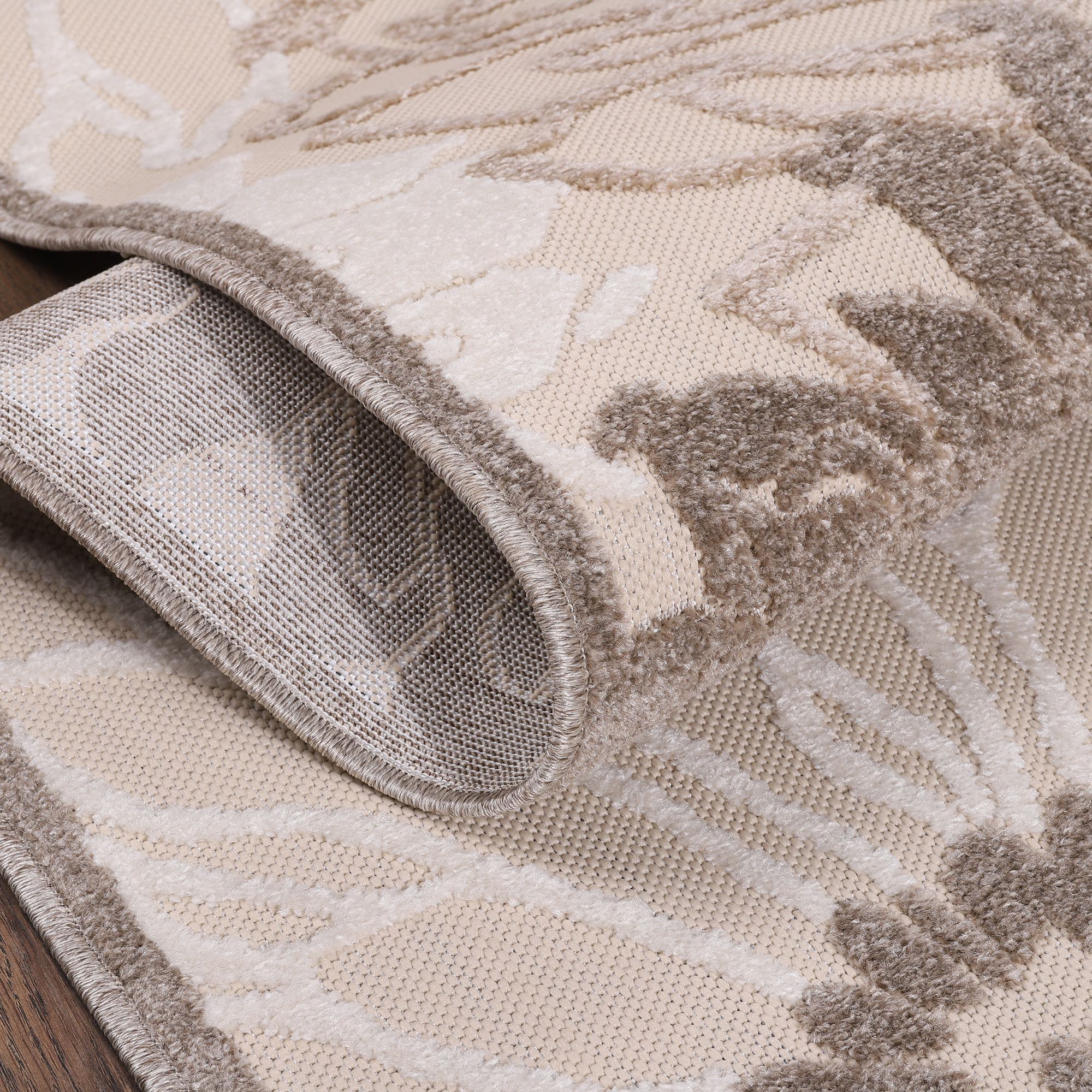 Tapijtenloods Binnen en Buiten Vloerkleed Floral Outdoor Laagpolig Tapijt Creme