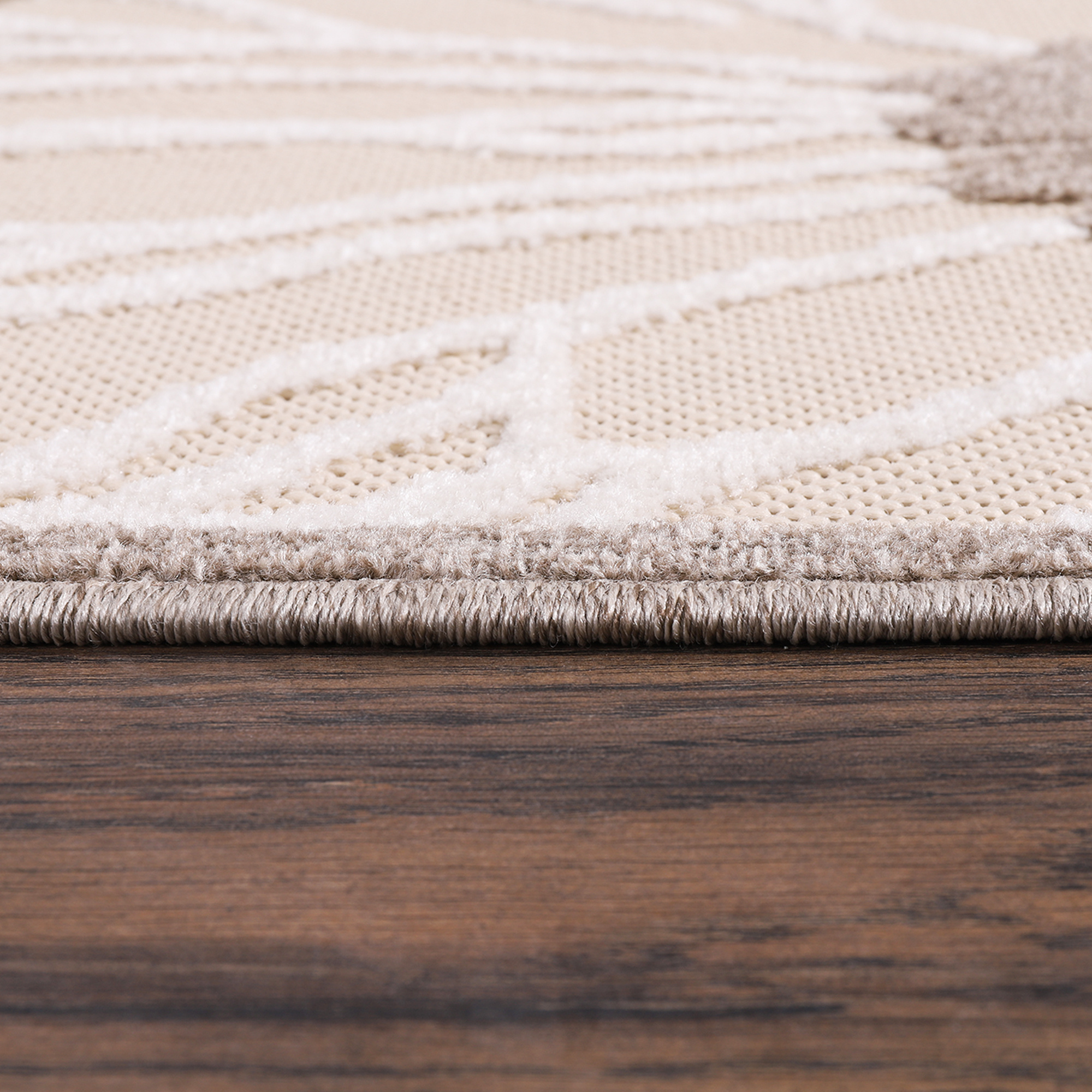Tapijtenloods Binnen en Buiten Vloerkleed Floral Outdoor Laagpolig Tapijt Creme