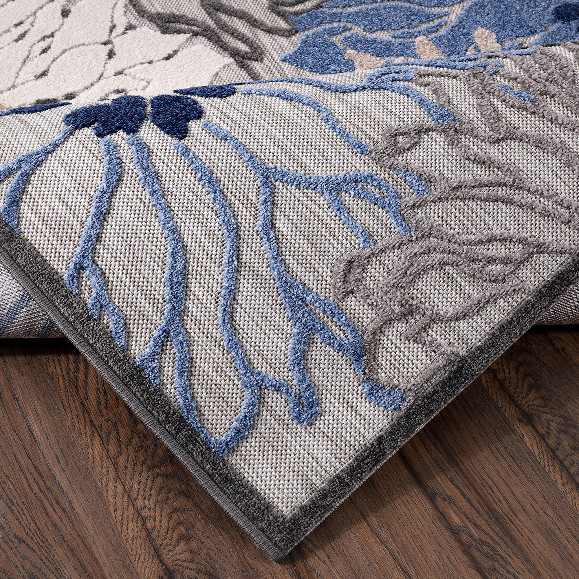 Floral Outdoor - Buitenkleed Tuin - Weerbestendig Vloerkleed - Grijs