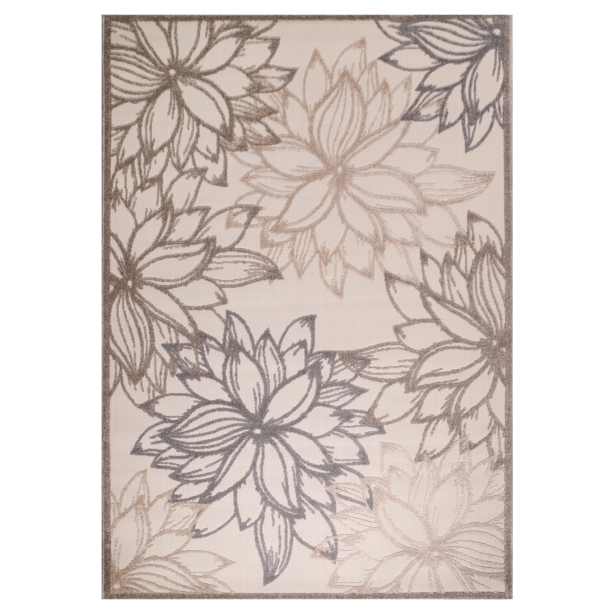 Floral Outdoor - Buitenkleed Tuin - Weerbestendig Vloerkleed - Creme