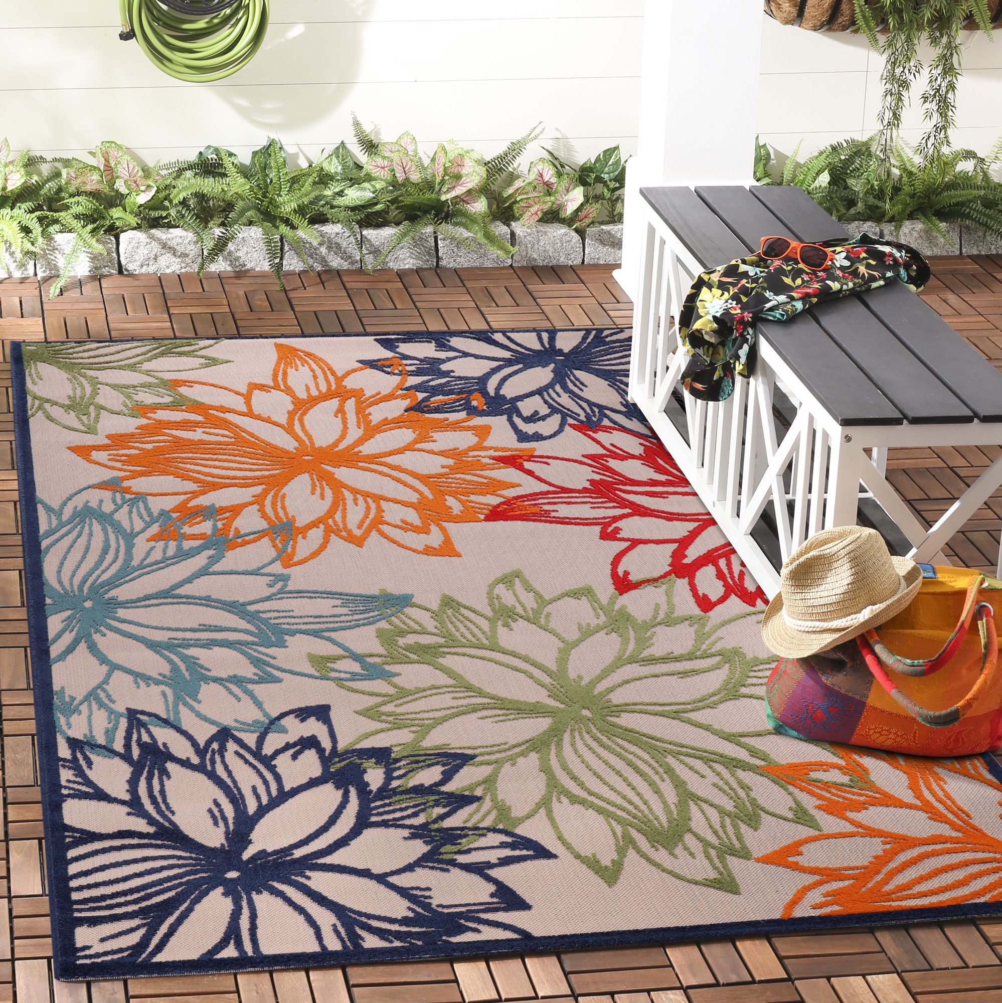 Floral Outdoor - Buitenkleed Tuin - Weerbestendig Vloerkleed - Multi