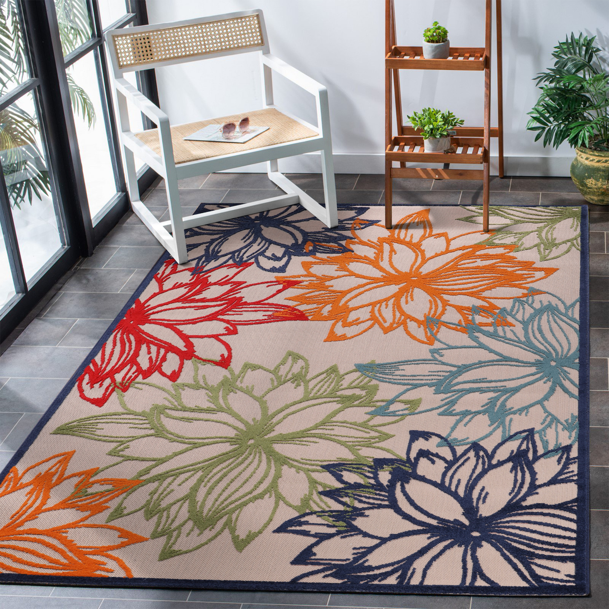 Floral Outdoor - Buitenkleed Tuin - Weerbestendig Vloerkleed - Multi