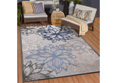 Floral Outdoor - Buitenkleed Tuin - Weerbestendig Vloerkleed - Grijs