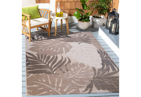 Floral Buitenkleed Beige