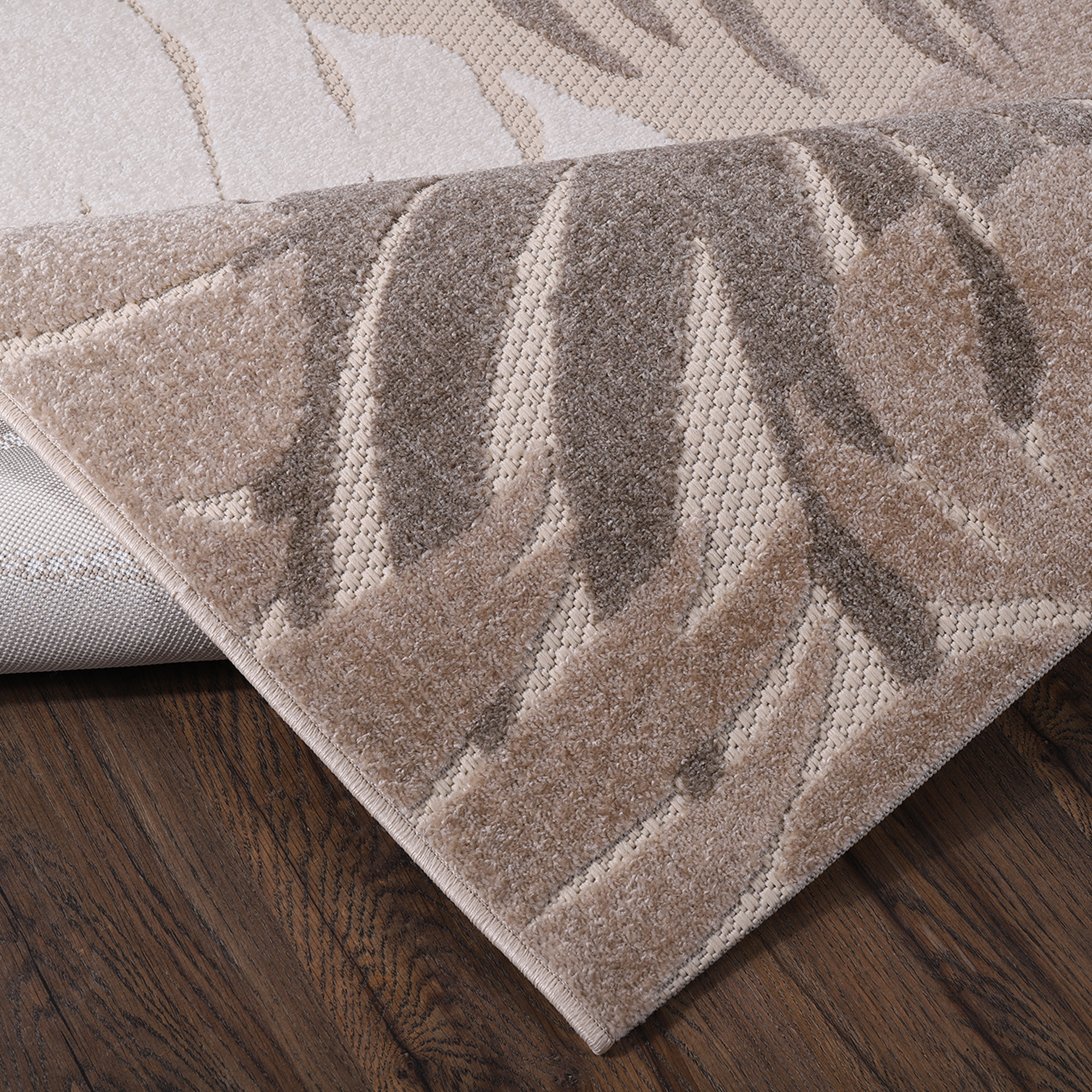 Tapijtenloods Binnen en Buiten Vloerkleed Floral Laagpolig Tapijt Beige