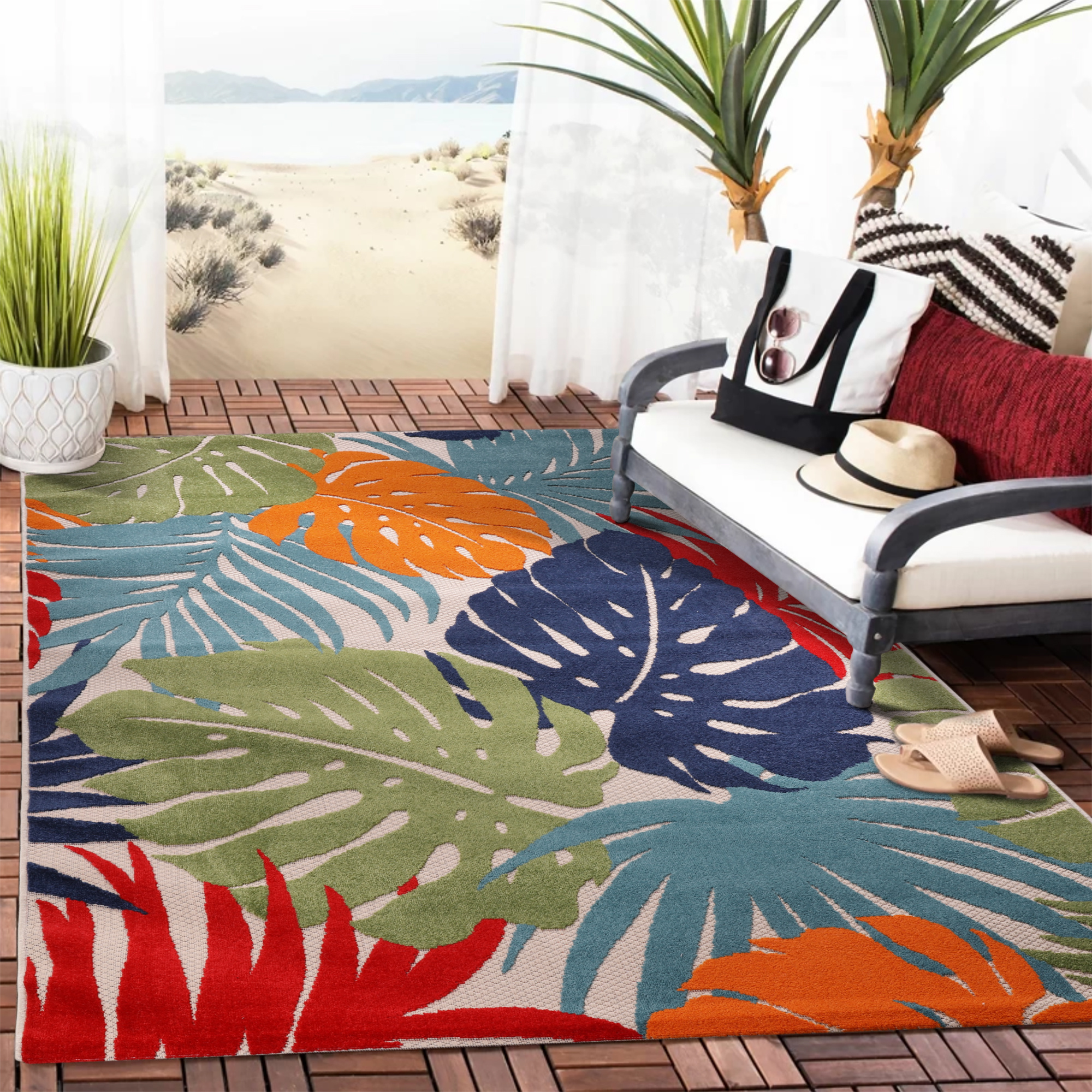 Floral Outdoor - Buitenkleed Tuin - Weerbestendig Vloerkleed - Multi