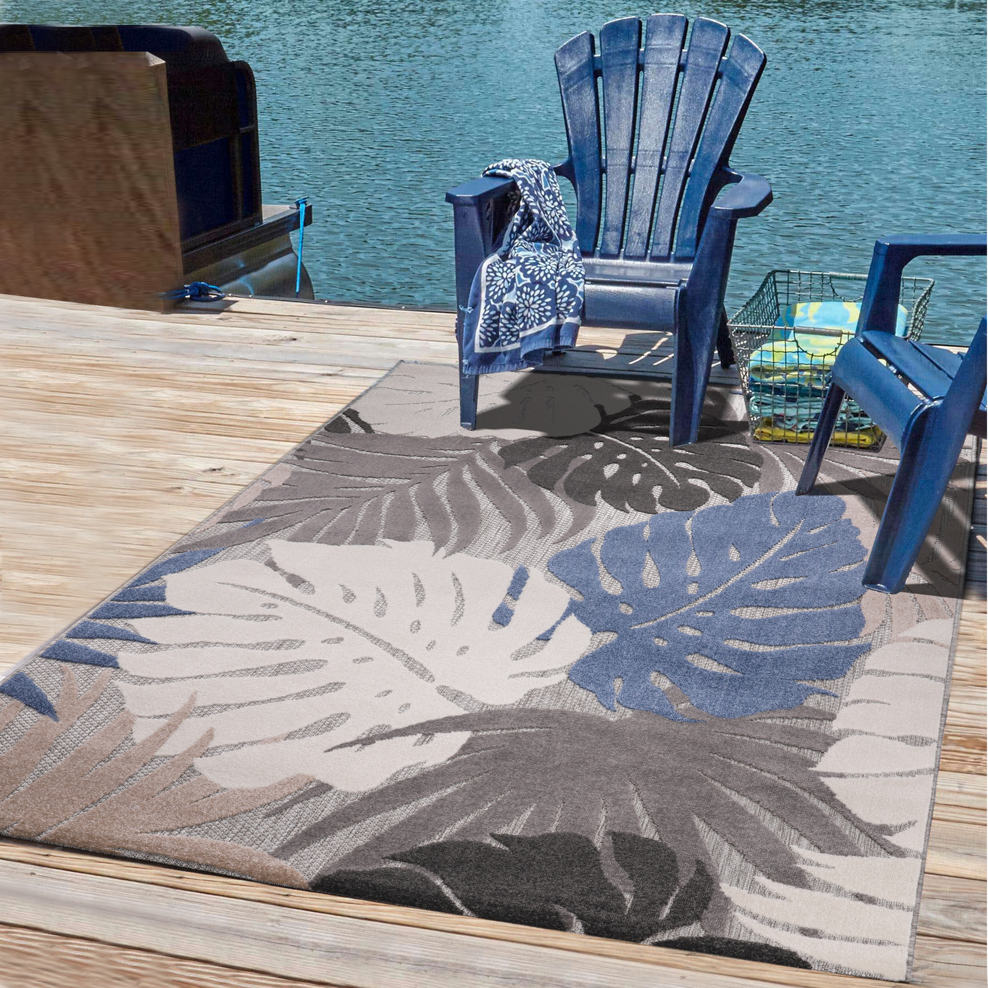 Floral Outdoor - Buitenkleed Tuin - Weerbestendig Vloerkleed - Beige