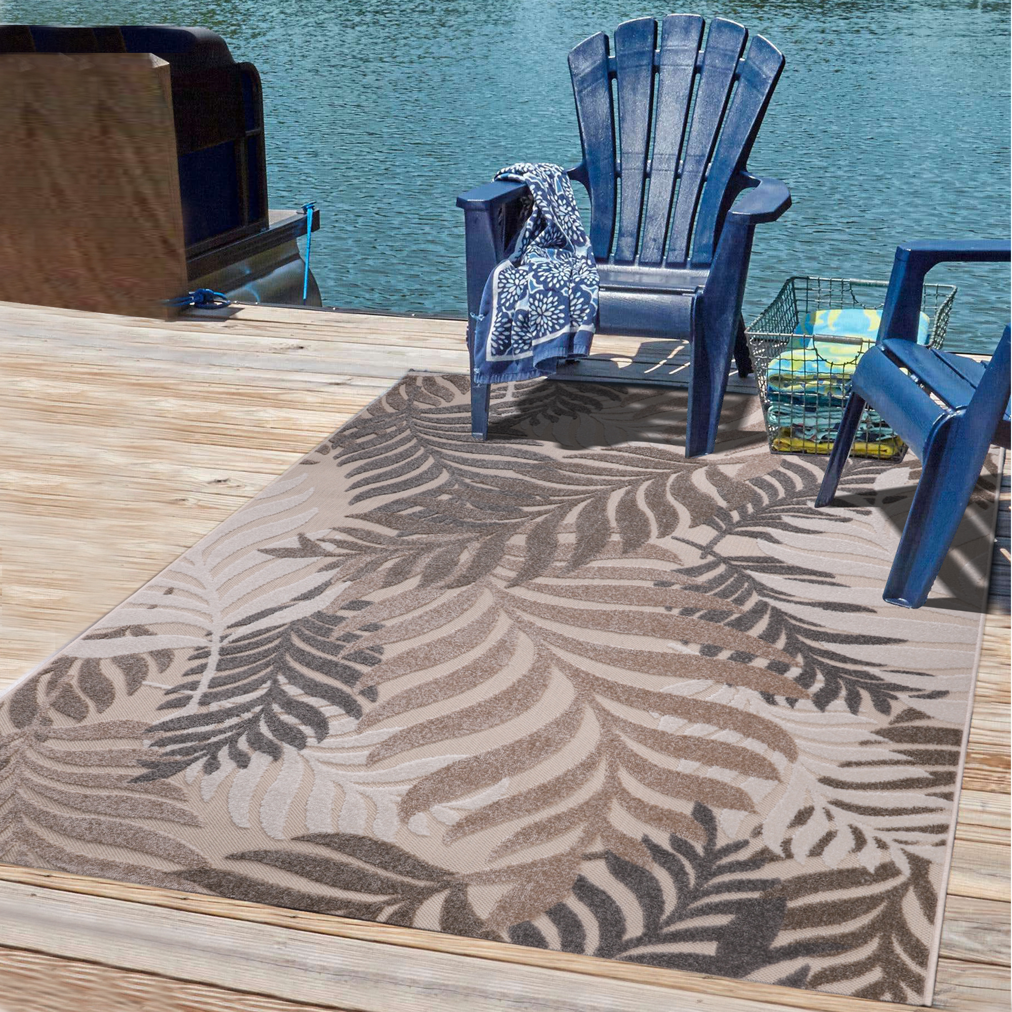 Floral Outdoor - Buitenkleed Tuin - Weerbestendig Vloerkleed - Creme