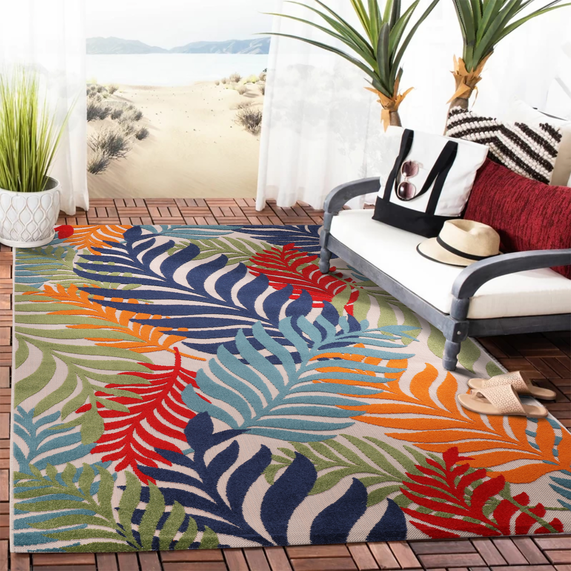 Floral Outdoor - Buitenkleed Tuin - Weerbestendig Vloerkleed - Multi