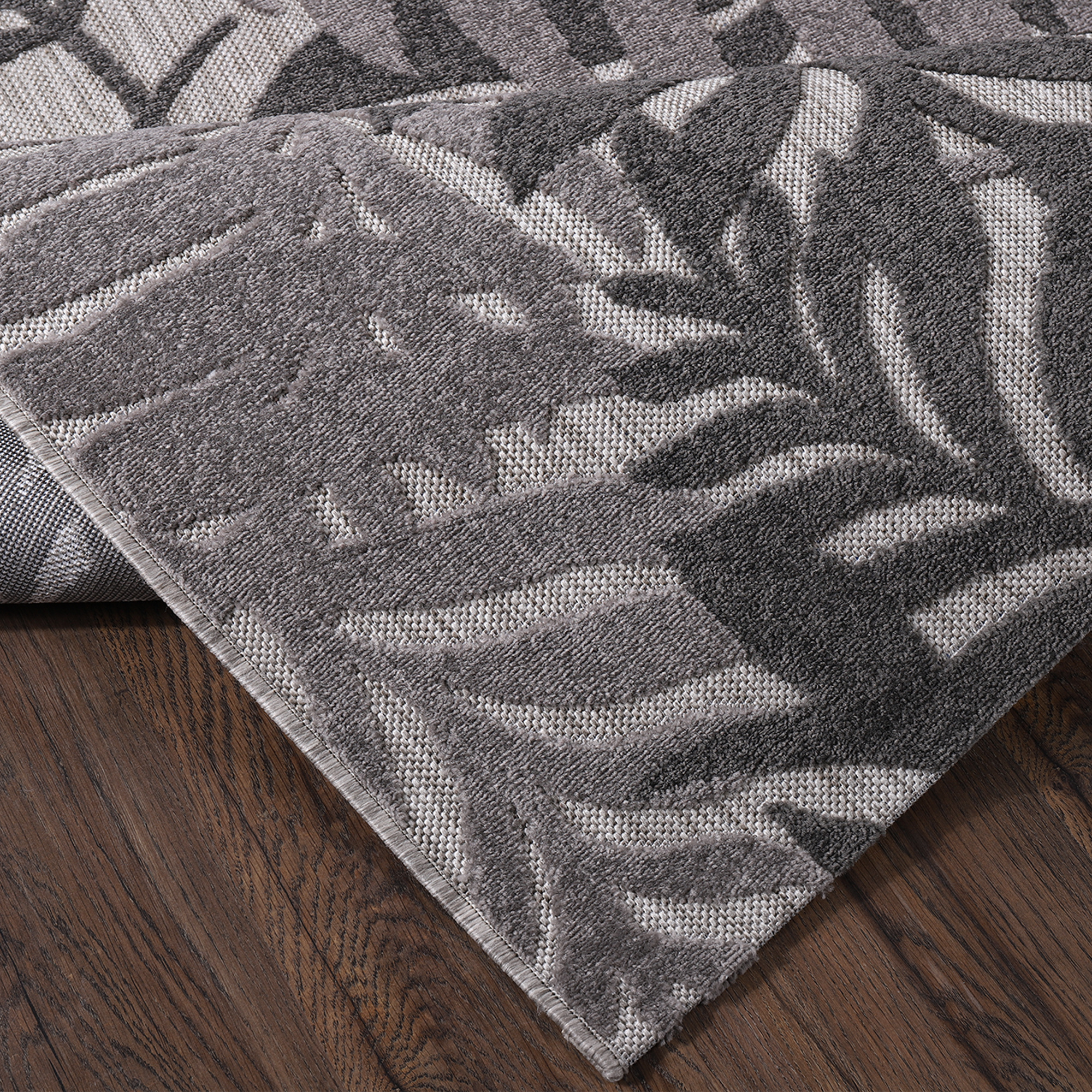 Floral Outdoor - Buitenkleed Tuin - Weerbestendig Vloerkleed - Grijs
