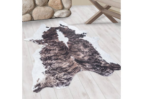 Vacht van Imitatiebont Wasbaar Dierenhuid Laagpolig Bruin