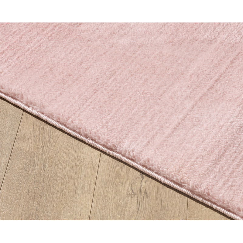 Tapijtenloods Soft Basics Wasbaar Effen Vloerkleed Roze Hoogpolig