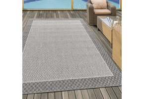 Aruba - Buitenkleed - Weerbestendig Vloerkleed - In & Outdoor - Creme Grijs
